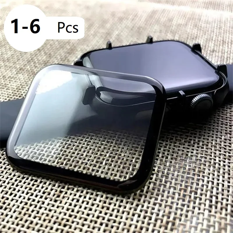 1-6 Stück 3d weiche Displays chutz folie für Apple Watch 8 Ultra 49mm 40mm 44mm Serie 7 41mm 45mm Voll schutz folie Image