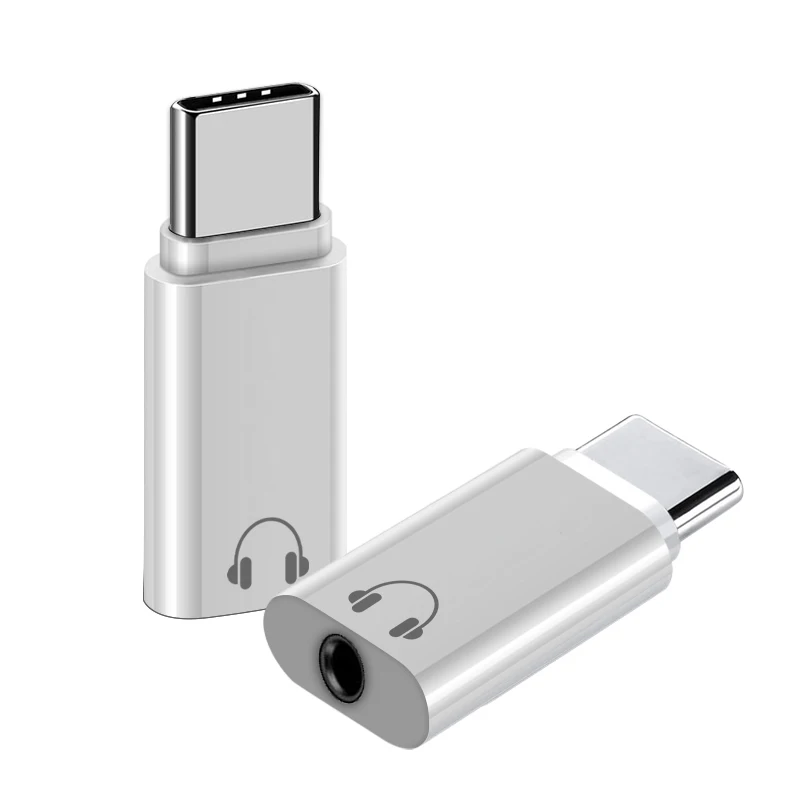 5 stücke Typ-C Adapter Männlich Typ C auf Weibliche 3,5mm Adapter Für Macbook Xiaomi Huawei Honor 3,5mm verdrahtete kopfhörer Adapter Unterstützung OTG Image