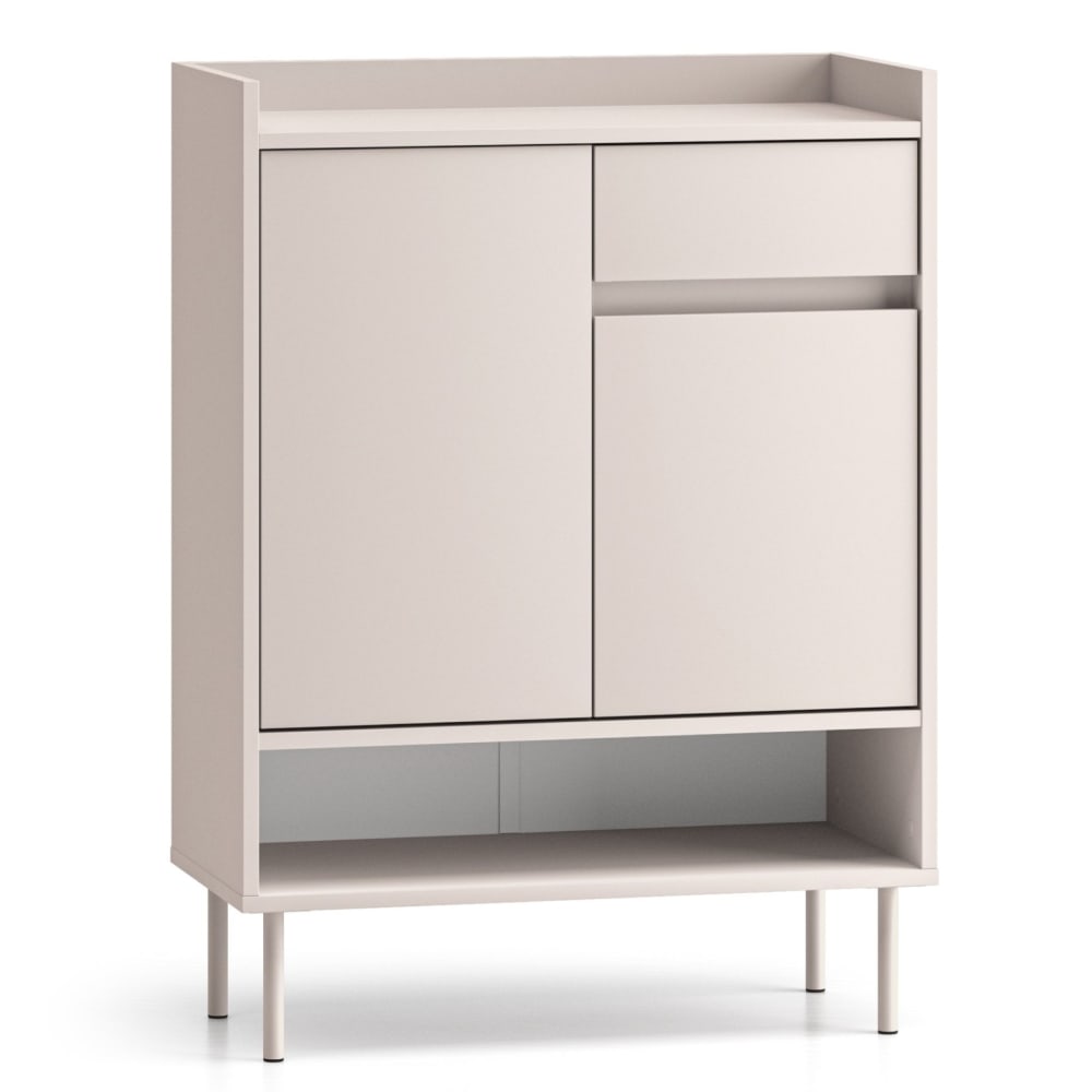 Meuble à chaussures avec compartiments et tiroir, grège, 70 cm