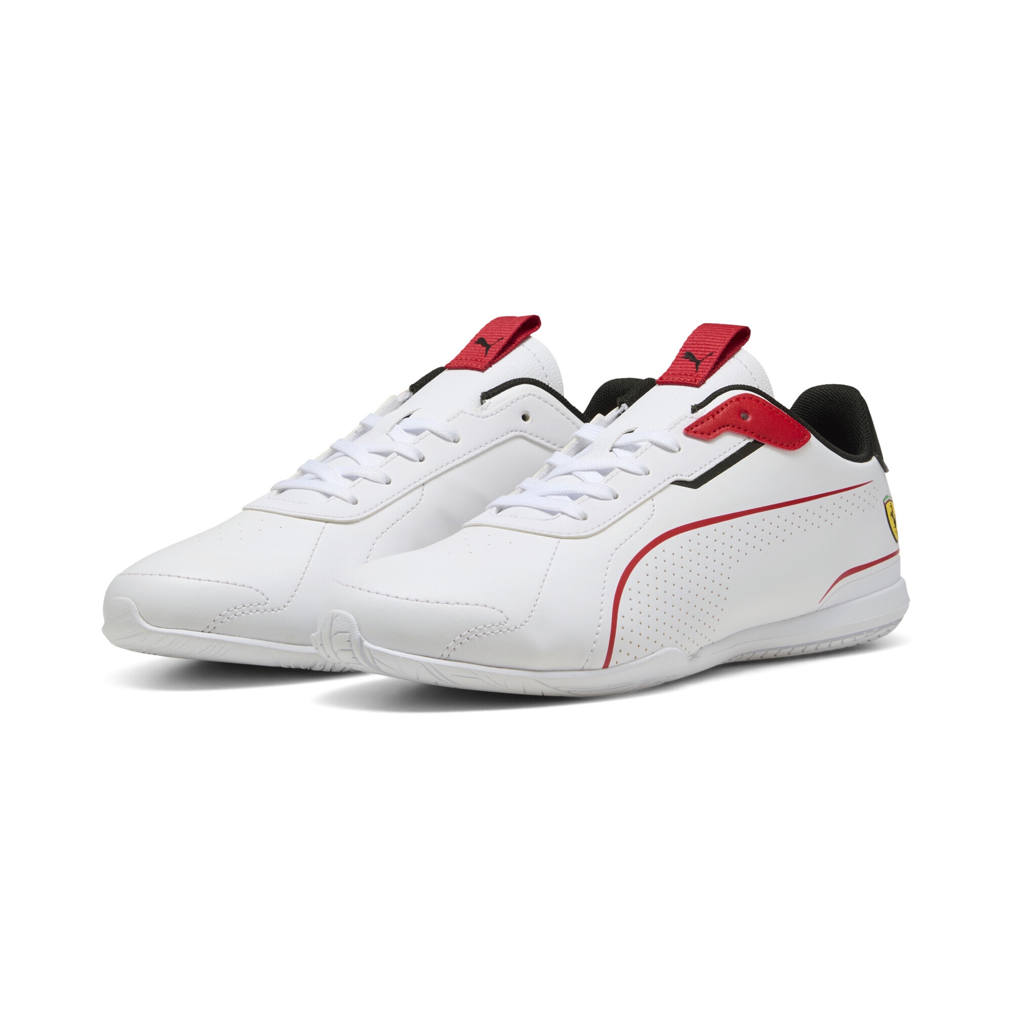 Sneaker PUMA "Scuderia Ferrari Neo Cat 3.0 Sneakers Erwachsene", Damen, Gr. 47, weiß schwarz, Obermaterial: Textil, Synthetik; Futter: Textil; Innensohle: Textil; Laufsohle: Gummi, Schuhe Sneaker