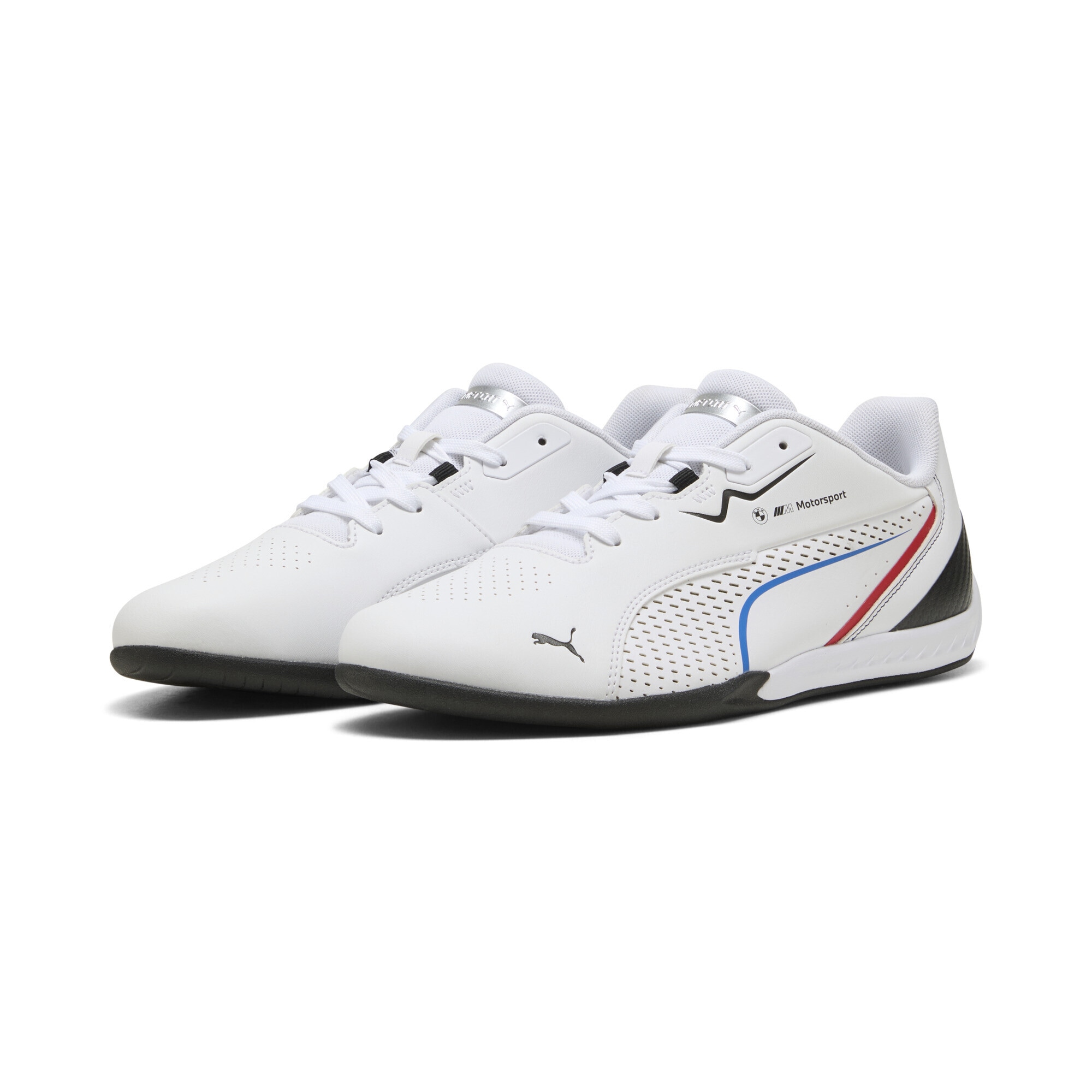 Sneaker PUMA "BMW M Motorsport Drift Cat 11 Sneakers Erwachsene", Damen, Gr. 47, weiß schwarz, Obermaterial: Synthetik, Textil, Leder; Futter: Textil; Innensohle: Textil; Laufsohle: Gummi, Schuhe Sneaker