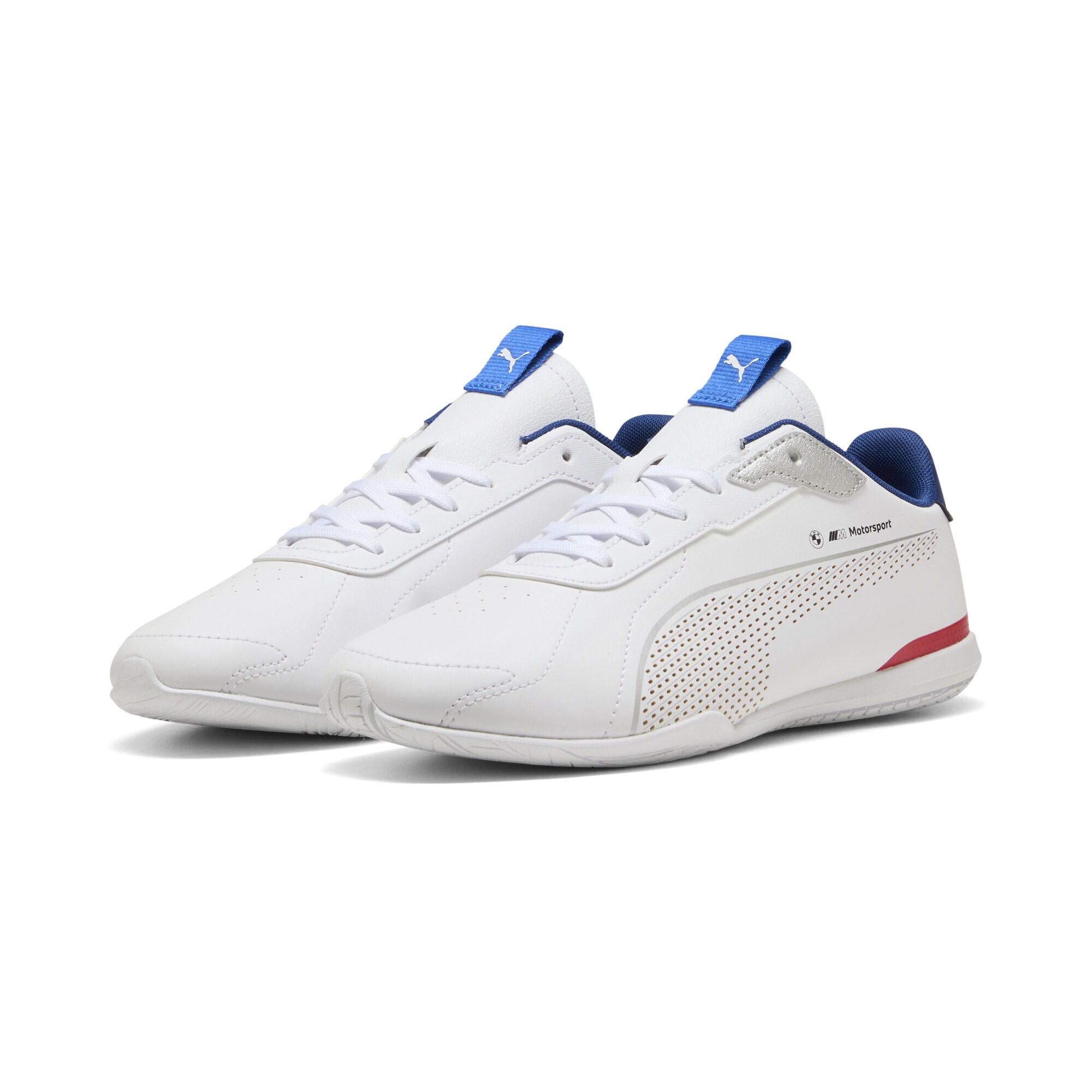 Sneaker PUMA "BMW M Motorsport Neo Cat 3.0 Sneakers Erwachsene", Damen, Gr. 44, weiß silber metallic, Obermaterial: Synthetik, Textil; Futter: Textil; Innensohle: Textil; Laufsohle: Gummi, Schuhe Sneaker