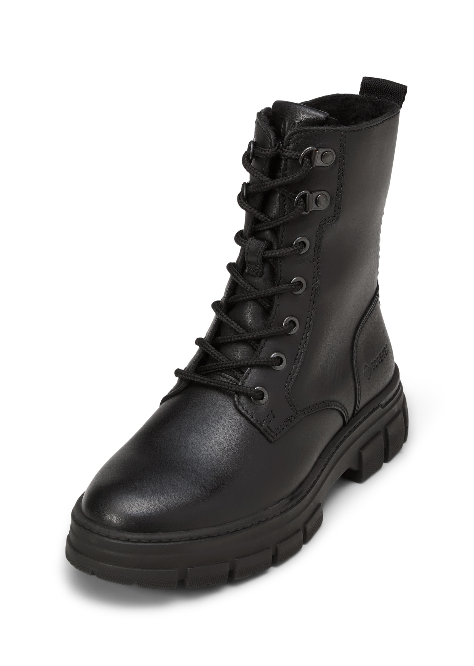 Bootsschuh MARC O'POLO "mit Gore-Tex ePE Membran", Damen, Gr. 40, schwarz, Obermaterial: 100% Leder (Rind), unifarben, Schuhe Bootsschuh