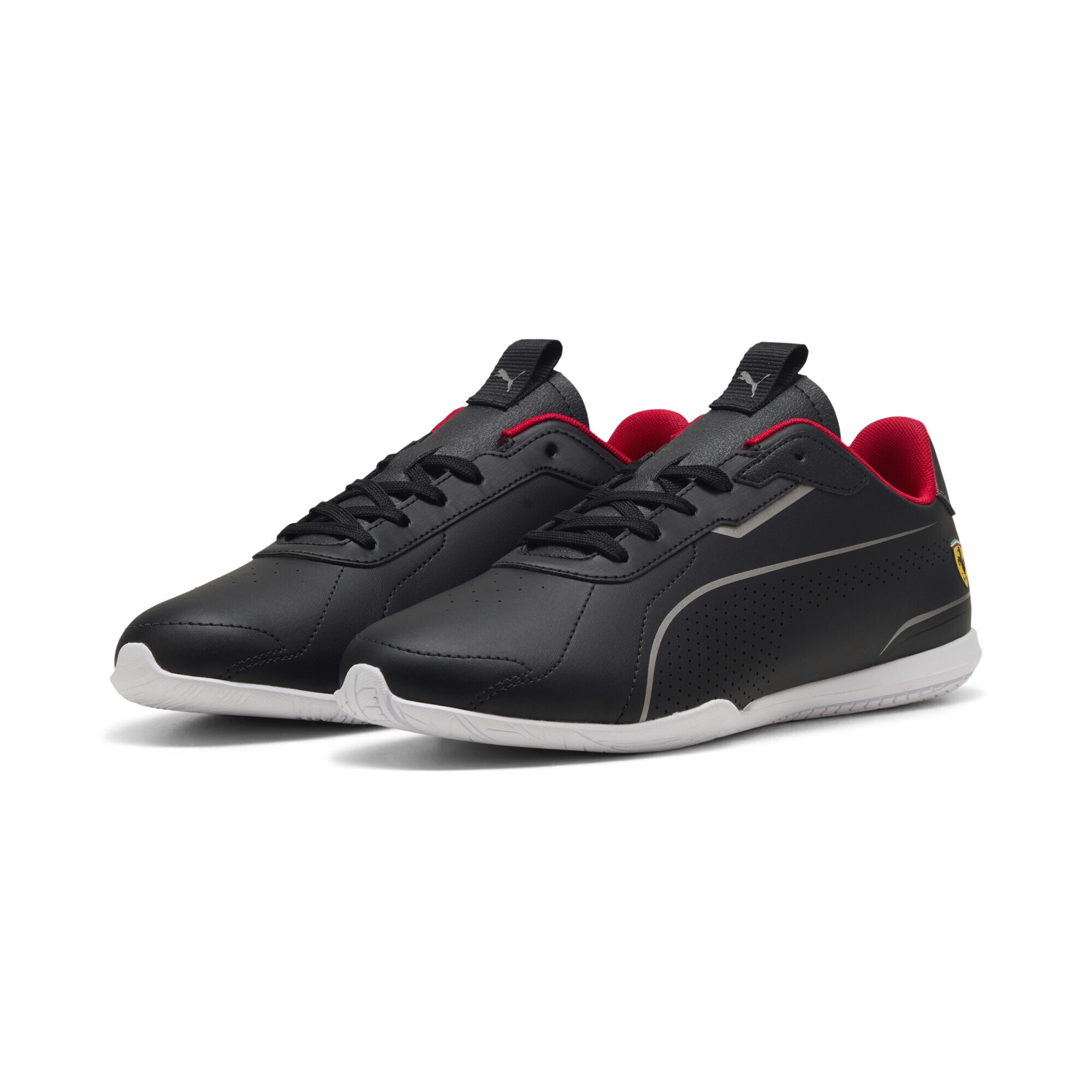 Sneaker PUMA "Scuderia Ferrari Neo Cat 3.0 Sneakers Erwachsene", Damen, Gr. 44, schwarz aged silber gray, Obermaterial: Textil, Synthetik; Futter: Textil; Innensohle: Textil; Laufsohle: Gummi, Schuhe Sneaker