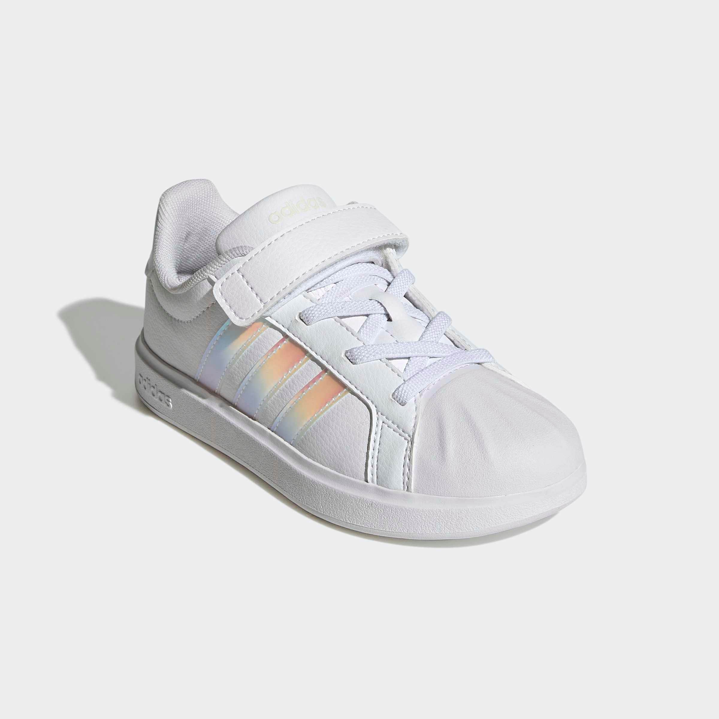 Sneaker ADIDAS SPORTSWEAR "STREETTALK KIDS", Damen, Gr. 33, cloud weiß, iridescent, core weiß, Synthetik, Schuhe Sneaker
