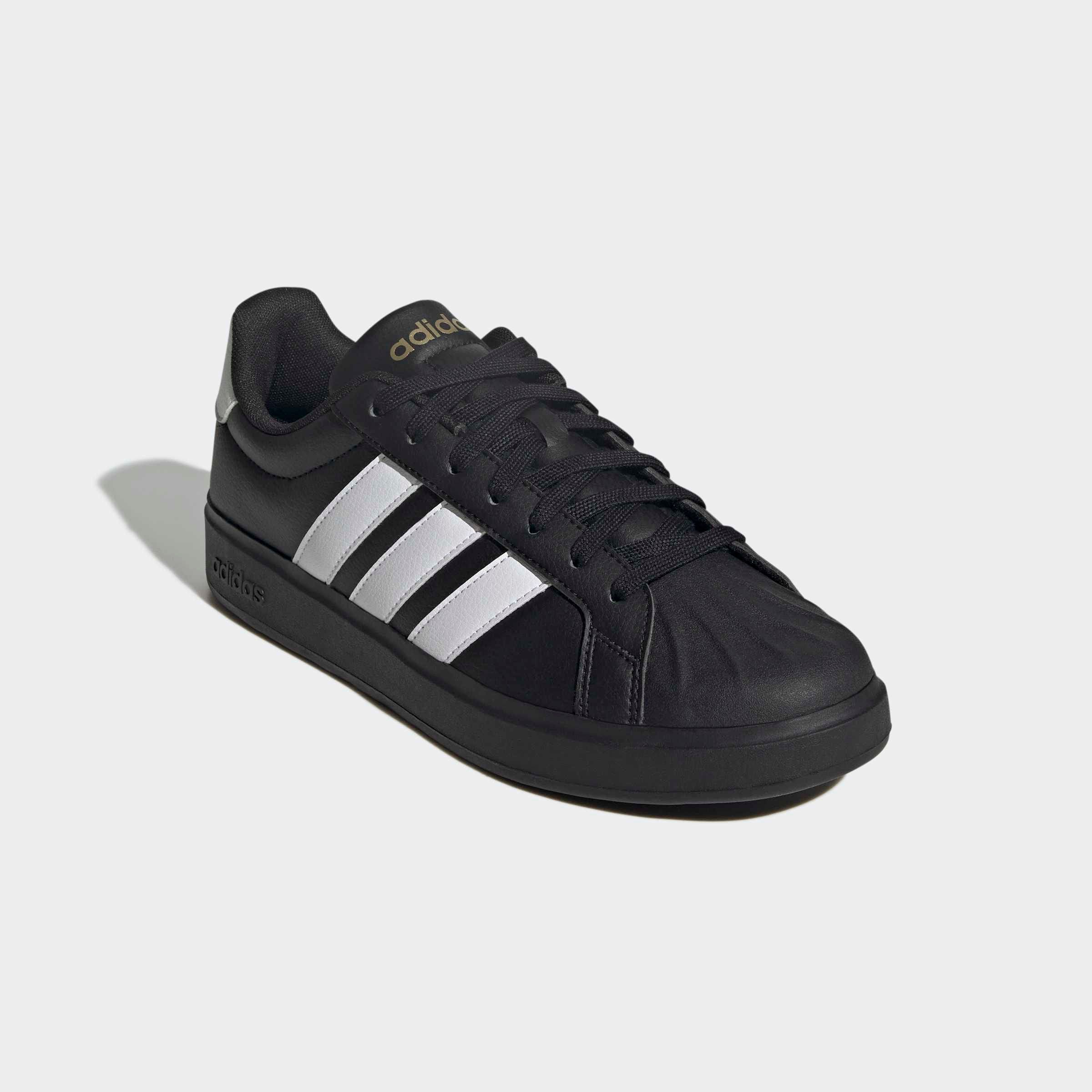 Sneaker ADIDAS SPORTSWEAR "STREETTALK", Damen, Gr. 46, core schwarz, cloud weiß, matte gold, Synthetik, Schuhe Sneaker, inspiriert vom Design des adidas Superstar