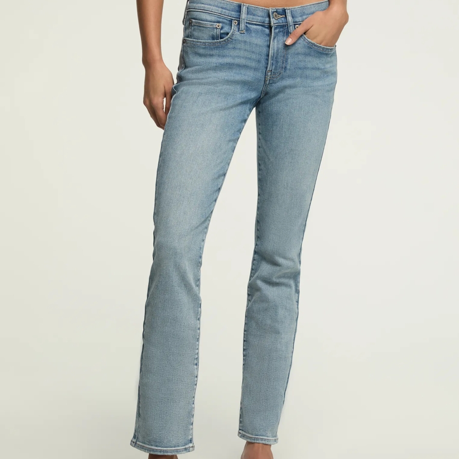 Lucky Brand Mid Rise Sweet Straight - Women's Pants Denim Straight Leg Jeans in Pale Sky Wash, Size 29 x 32