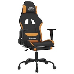 vidaXL Gaming-Stuhl mit Massage & Fußstütze Schwarz und Orange Stoff Image