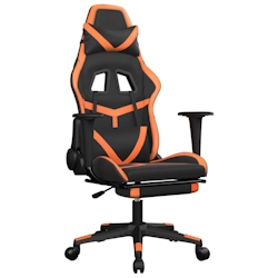 vidaXL Gaming-Stuhl mit Massage & Fußstütze Schwarz Orange Kunstleder Image