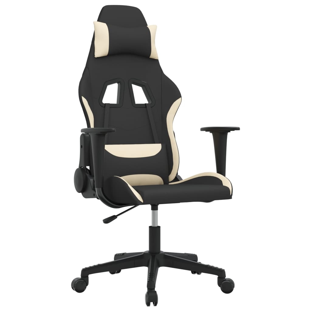 vidaXL Gaming-Stuhl Schwarz und Creme Stoff Image