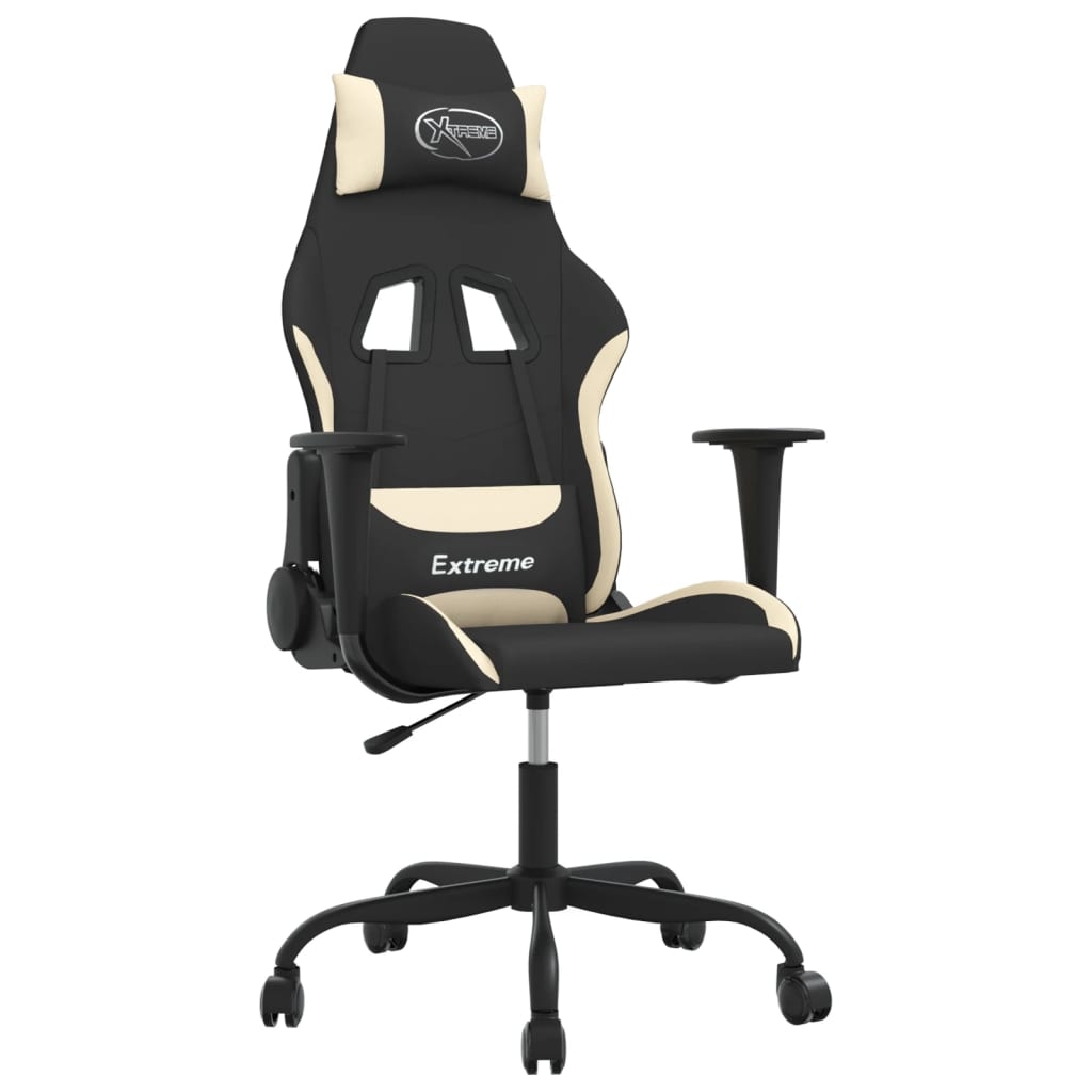 vidaXL Gaming-Stuhl Schwarz und Creme Stoff Image
