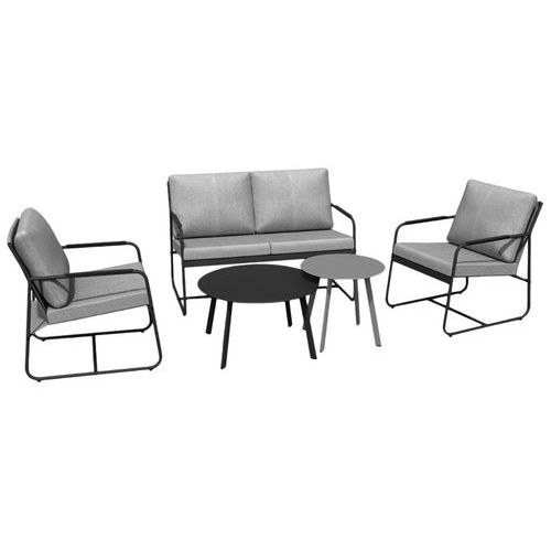 Ensemble Détente Bali : Duo Table Basse 1 Canapé 2 Faut Gris - Proloisirs