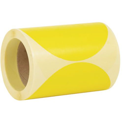 Pastille Adhésive Amovible En Rouleau Ø150mm Jaune - Manutan Expert