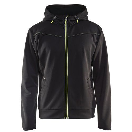 Sweat Zippé À Capuche Noir/jaune Fluorescent Taille Xl - Blaklader