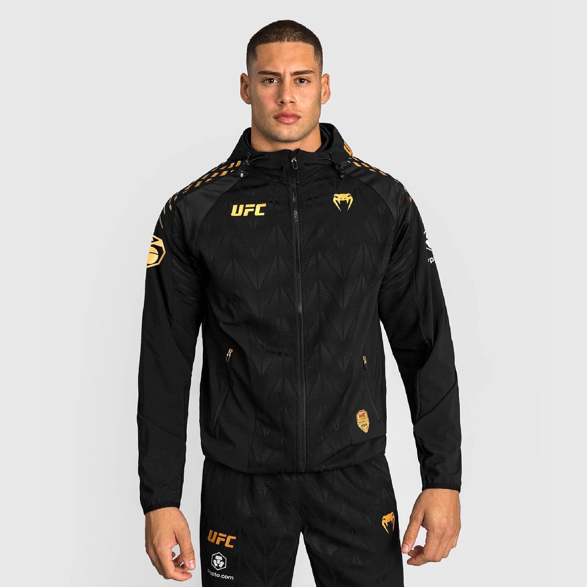 UFC Alex Pereira UFC Zenith by Venum Fight Night Hoodie – Schwarz/Gold – Herren Image