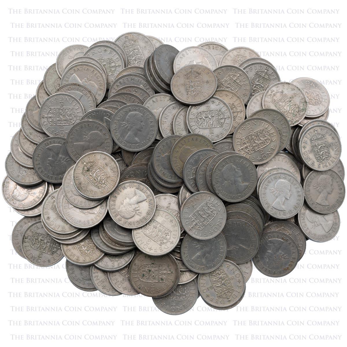 Confezione da 1 kg di scellini inglesi della Regina Elisabetta II, datata 1947, ideale per iniziare a creare monete, decorazioni o gioielli!
