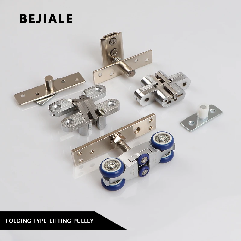 Falttür ohne unteren Schiene, Schiebetür, Hebeschiene, kompletter Satz beweglicher Bildschirmtür, stumm, universelles Heberad Image