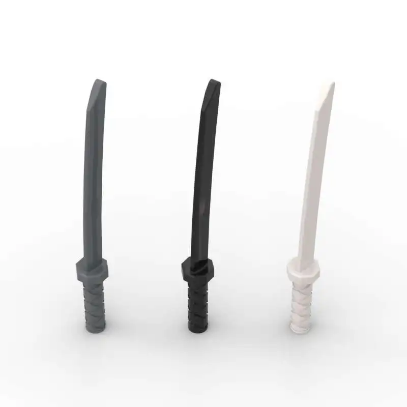 MOC 10PCS Handheld Katana 30173 Bausteine Set Bricks Samurai Schwert Teil Kompatibel Partikel DIY Spielzeug Für Kinder Kid geschenke Image