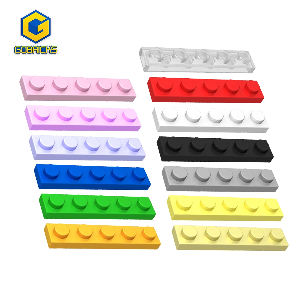 Gobricks MOC Ziegel Teile Platte 1 x 5, kompatibel mit 78329 Bausteine Freiheit DIY Ziegel Kinder Erwachsene Spielzeug pädagogisches Geschenk Image