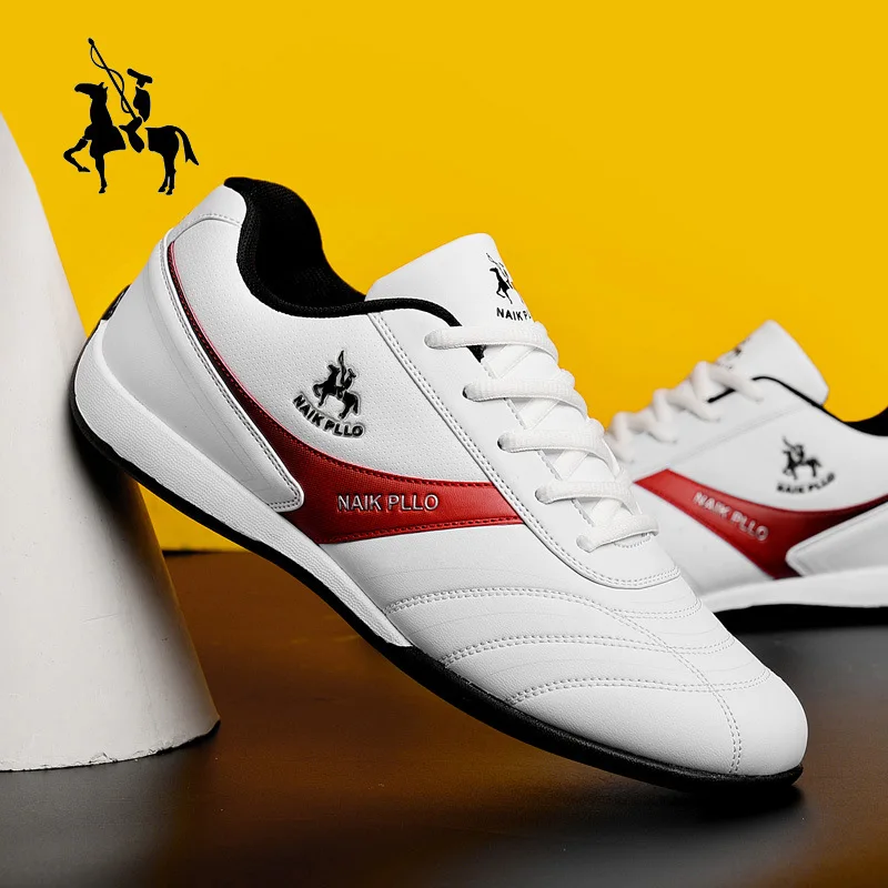 Herrenschuhe, flache Sportschuhe, leichte flache Schuhe, einfache modische Reiseschuhe, Wanderschuhe aus Leder, Turnschuhe Image