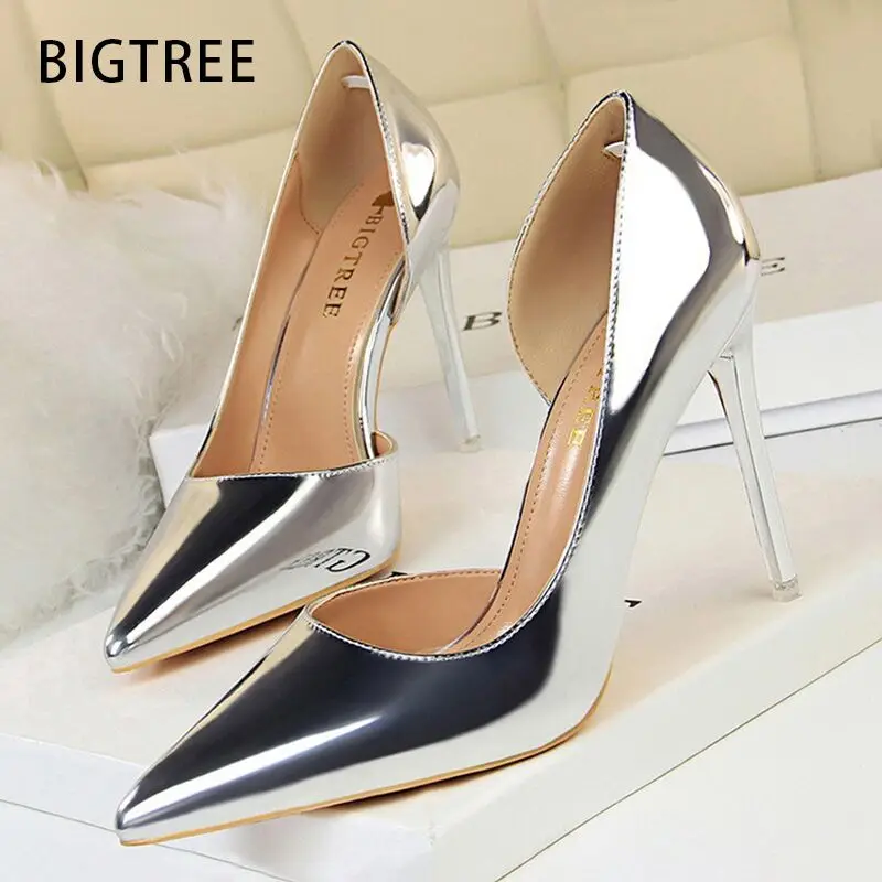 BIGTREE Schuhe Sexy Frau Pumpen Lackleder High Heels Plus Größe 43 Frauen Schuhe Heels 2025, Stiletto Damen Schuhe Hochzeit Schuhe