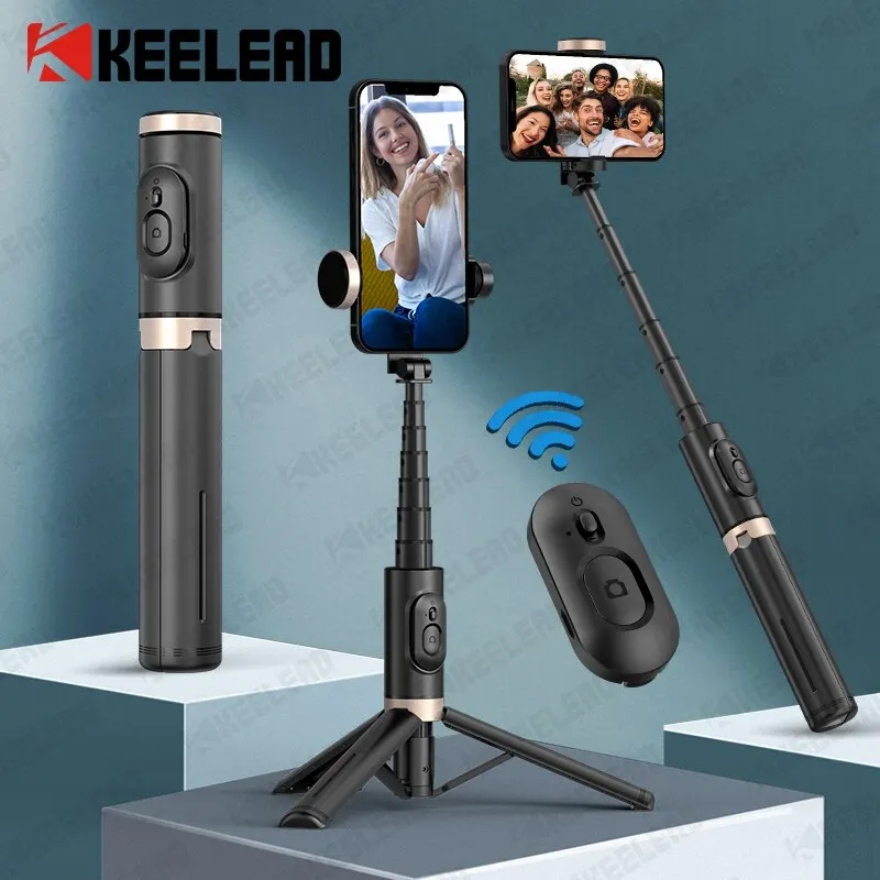 Keelead Handheld Selfie Stick Bluetooth Wireless Stativ ausziehbares Ein beins tativ mit Fernbedienung für Huawei iPhone Xiaomi Telefon Live Image
