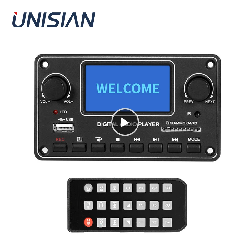 UNISIAN LCD-Player-Modul MP3 28*64 Display Bluetooth Digital Audio Decoder Board TDM157 USB SD BT FM für Auto Hause Verstärker Image