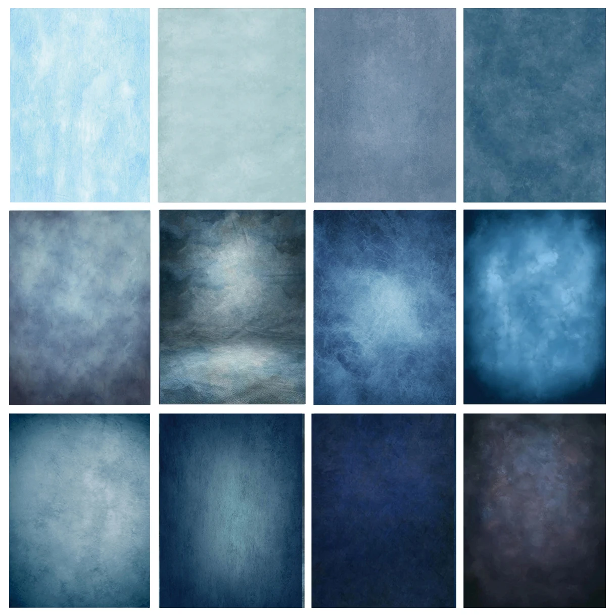 Blauer Farbverlauf, abstrakte Textur, Hintergrund für Kinder und Erwachsene, Kunstporträt, Hochzeit, Geburtstag, Party, Dekoration, Babyparty, Fotografie-Hintergrund Image