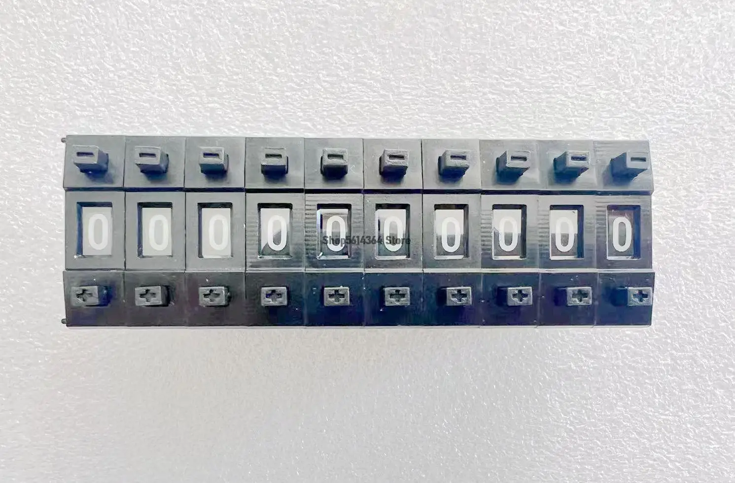 KM1 22X8MM Schwarz/Schwarz 0-9 Ziffern Dezimal/BCD Druckrad Daumenrad Schalter 10 Stück Image