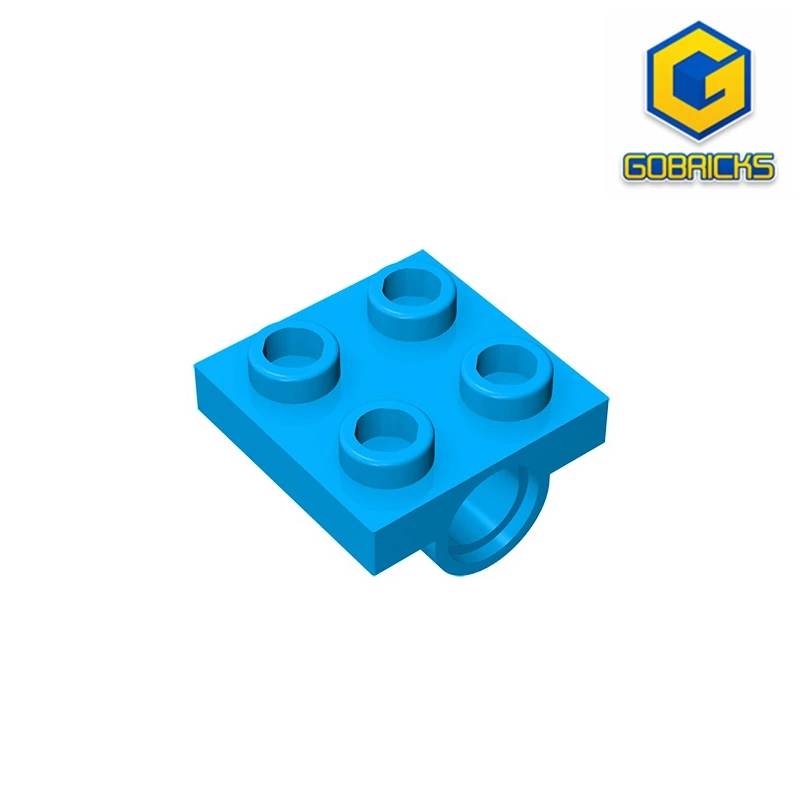 Gobricks GDS-848 Platte, modifiziert 2 x 2, mit Stiftloch – volle Kreuzstütze darunter, kompatibel mit Lego 10247 2444 Image
