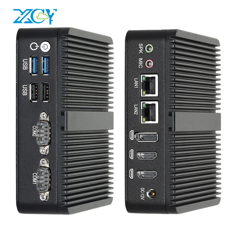 Industrieller Mini-PC Intel Celeron J6412 N150 DDR4 M.2 NVMe SSD/mSATA/2,5-Zoll SATA 2x COM RS232 2x LAN 3x Display Win10/11 Linux Image