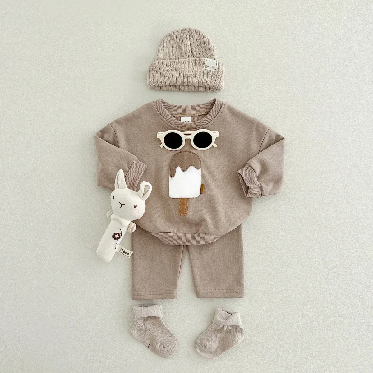 Herbst Baby Jungen Mädchen Kleidung Set lässig Eis Muster Patchwork Langarm Hosen Kinder Baumwolle Anzüge Frühling Image