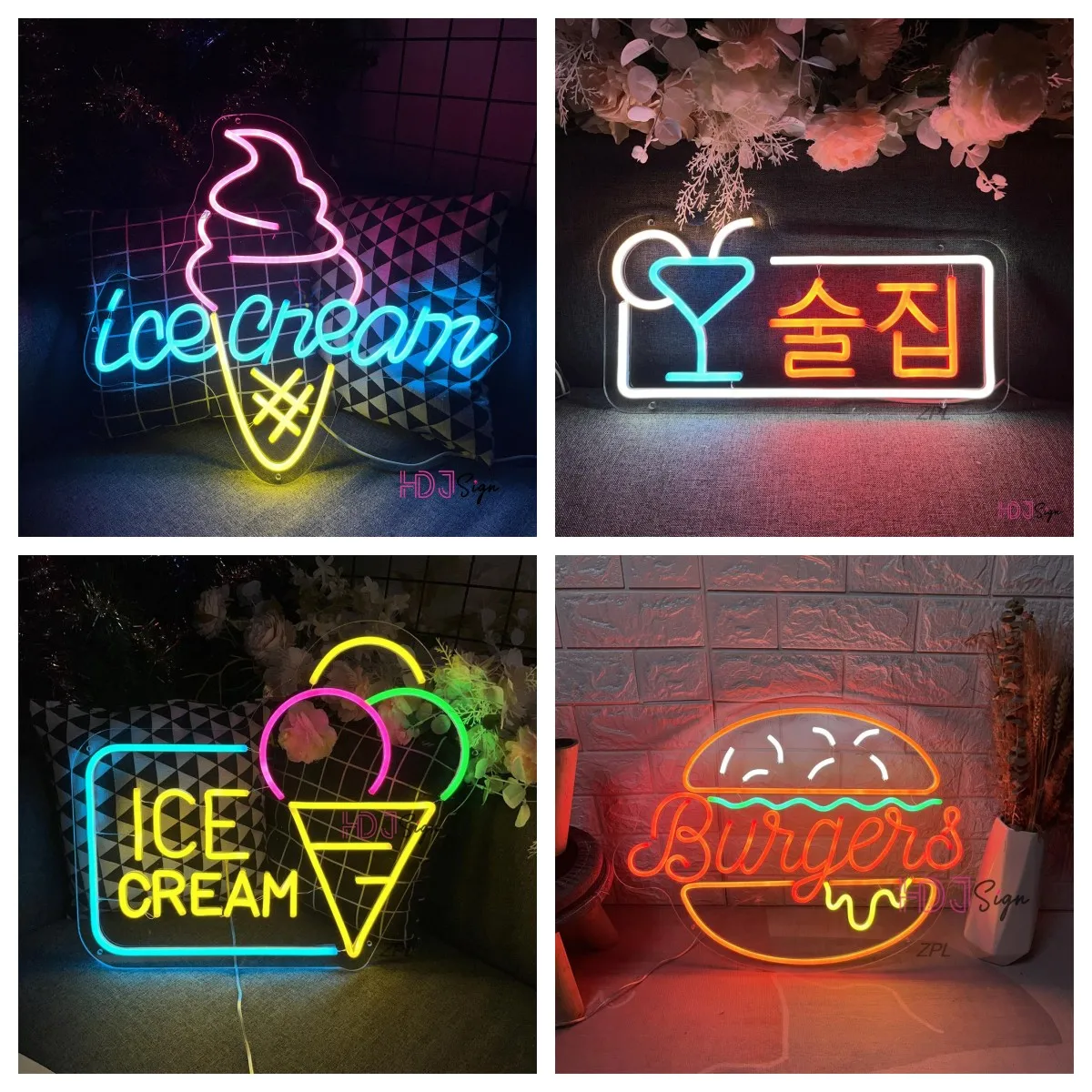 Kaffee Eis Hamburg Bar Neon Schild LED Neon Licht Schild Wanddekoration für Café Café Wandkunst Bar Shop Dekor Image