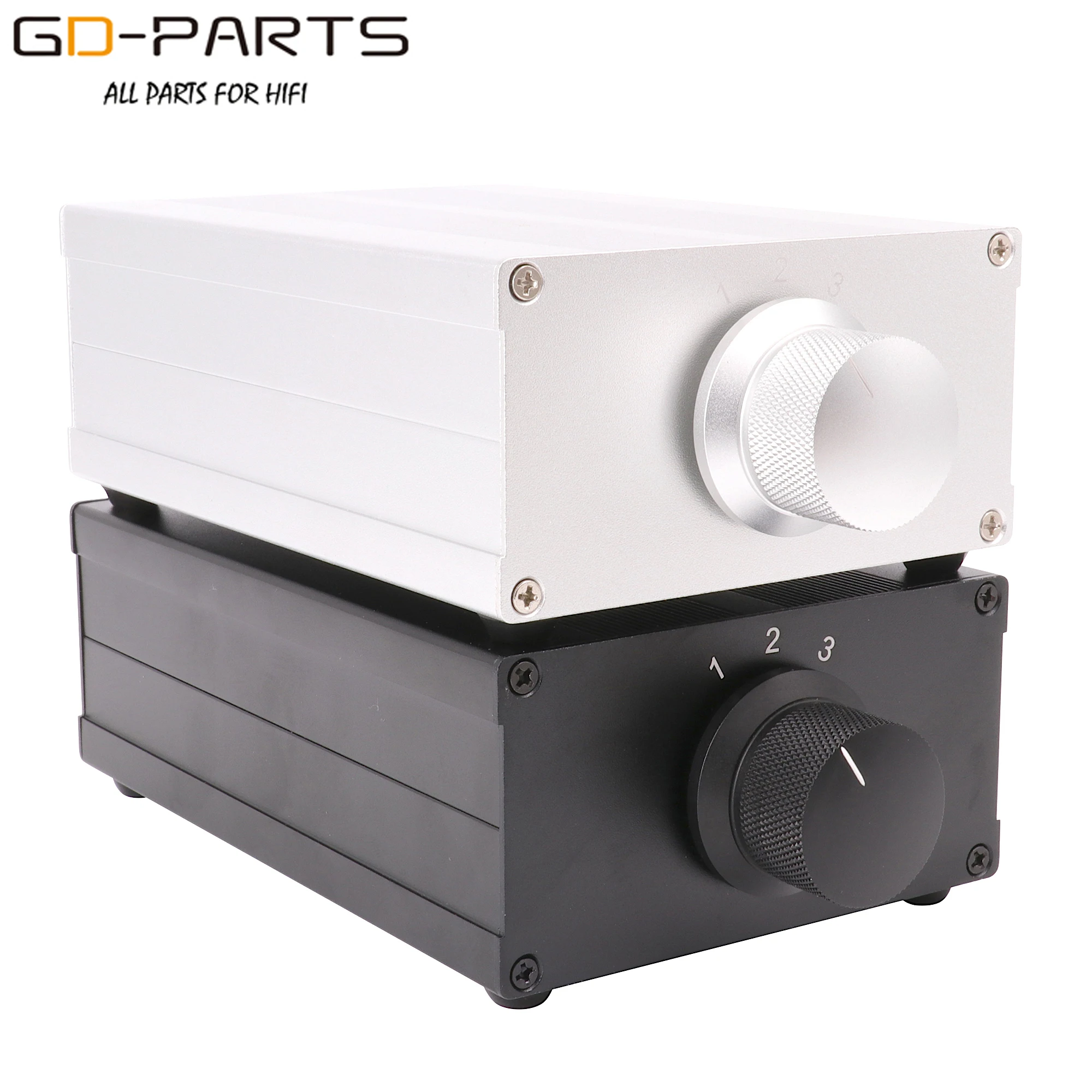 3 möglichkeiten Audio Signal Quellen Selector Wechsler Schalter 1:3 1:4 Splitter Aluminium Chassis Gold Überzog RCA Buchsen WBT Solder PTFE draht Image