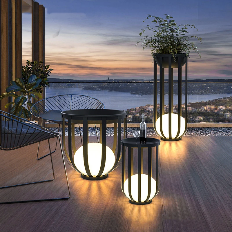 Outdoor Wasserdicht Rasen Lampe Villa Garten Lampe Blume Rack/Blumentopf Lampe Balkon Garten Dekorative Tee Tisch Landschaft Licht