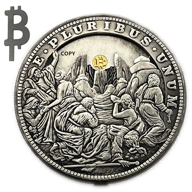 Bewegliche mechanische Münze "Öffnen Sie den Berg" Bitcoin Münze römische Beute Kunst Hobo Nickel magische Münze Sammler kunst Image
