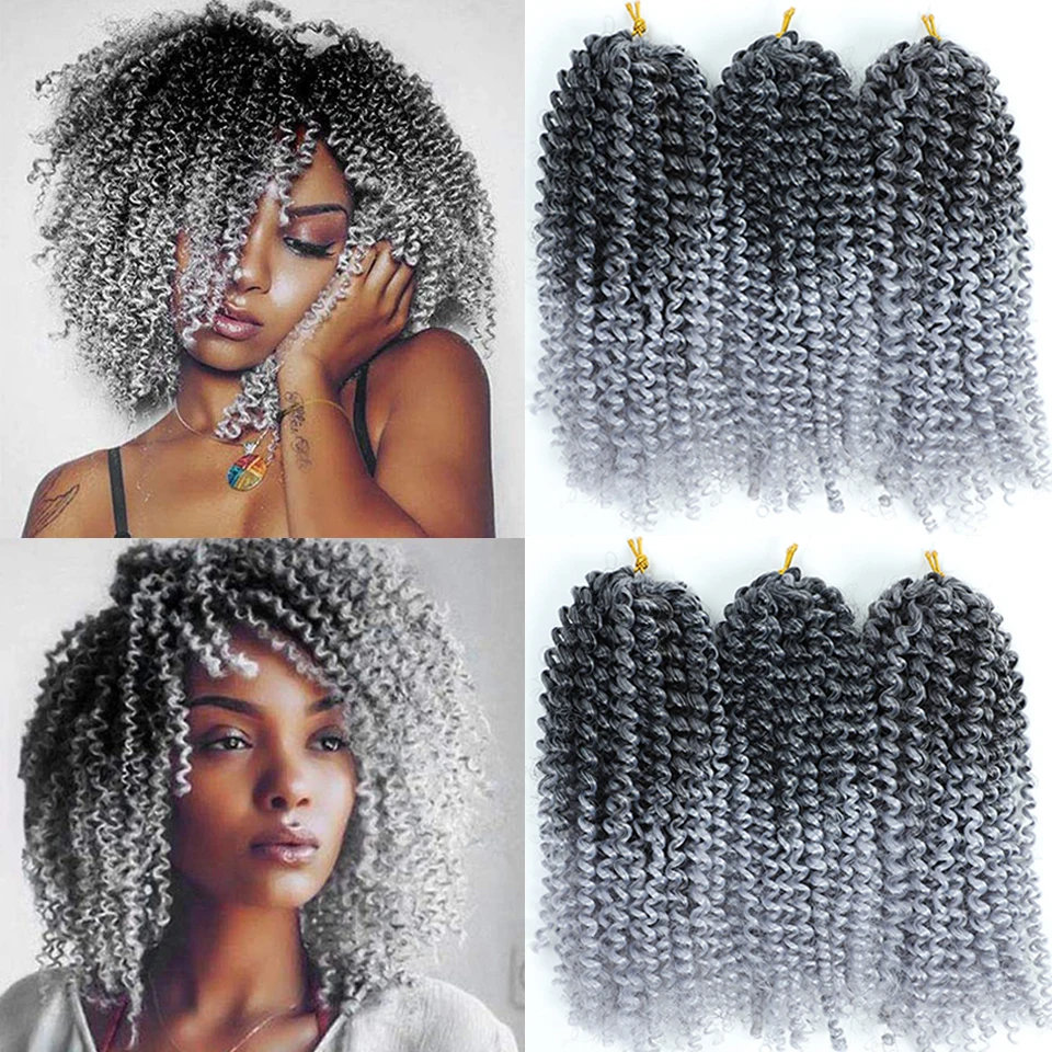 8 Zoll Grau Marlybob Häkelhaar Rot Blau Lila Bug 613 27 30 Farben Synthetische Passion Twist Haar Bob Marley Kinky Curly Zöpfe
