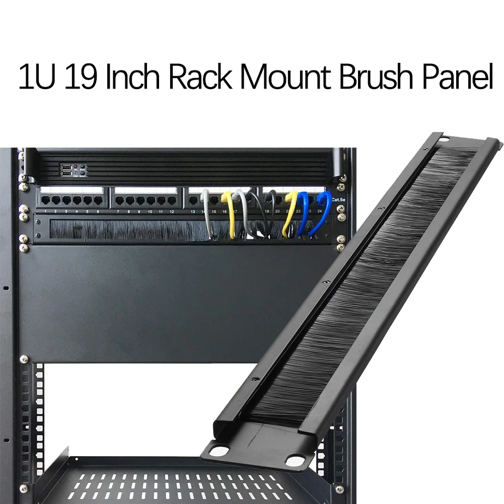1U 19 Zoll Kabel Manager Panel mit Pinsel Server Rack Draht Management System für Kabel Entry für 19in Rack Image