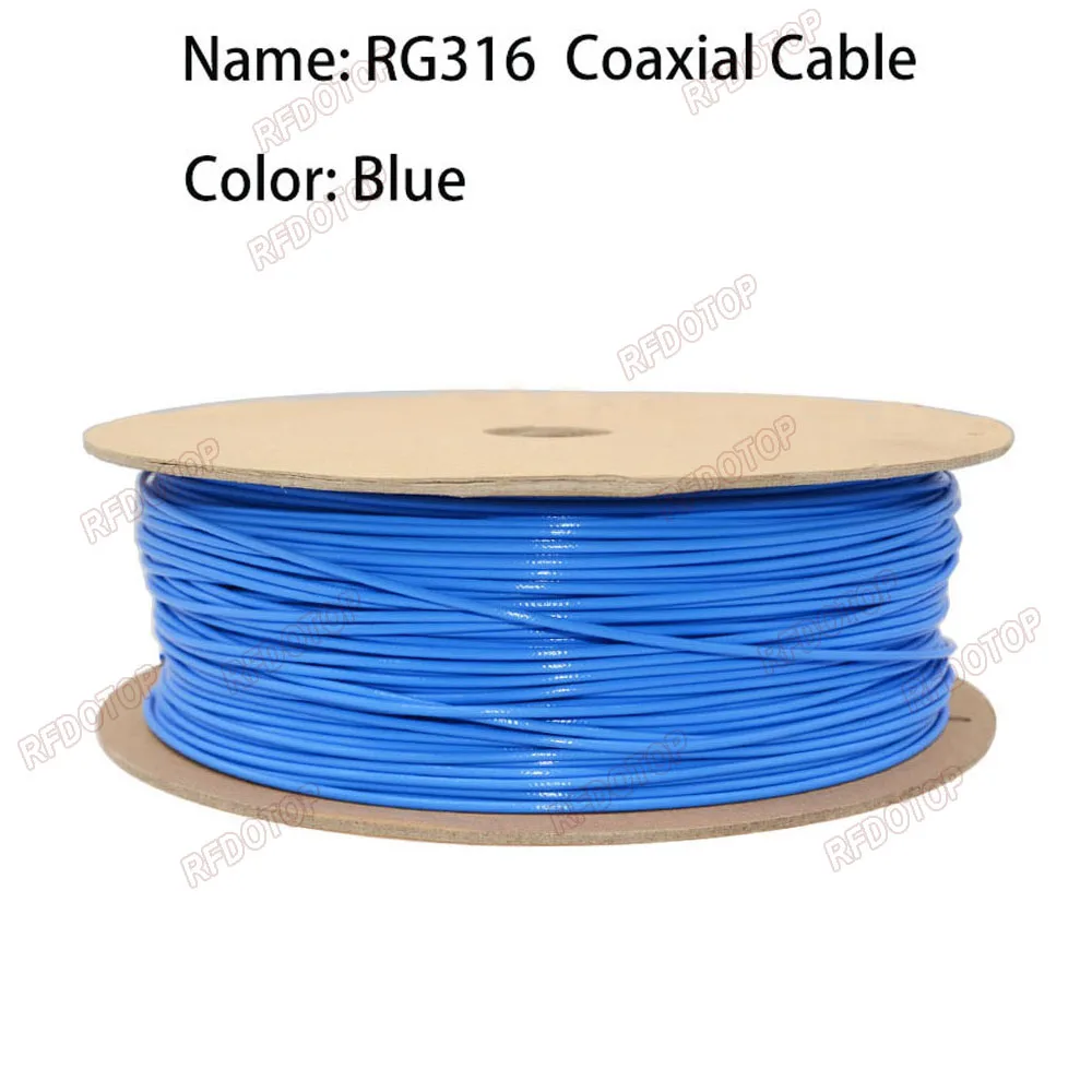 1 m ~ 500 m blaues RG316-Koaxkabel, 50 Ohm, verlustarm, für Crimp-Stecker, schneller Versand, hohe Qualität Image