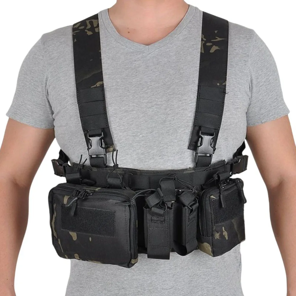 Taktische Brustweste Rig Bag Feldtrainingsweste Multifunktionaler Tarngurt mit mehreren Taschen Outdoor Camping CS Match Pack Image