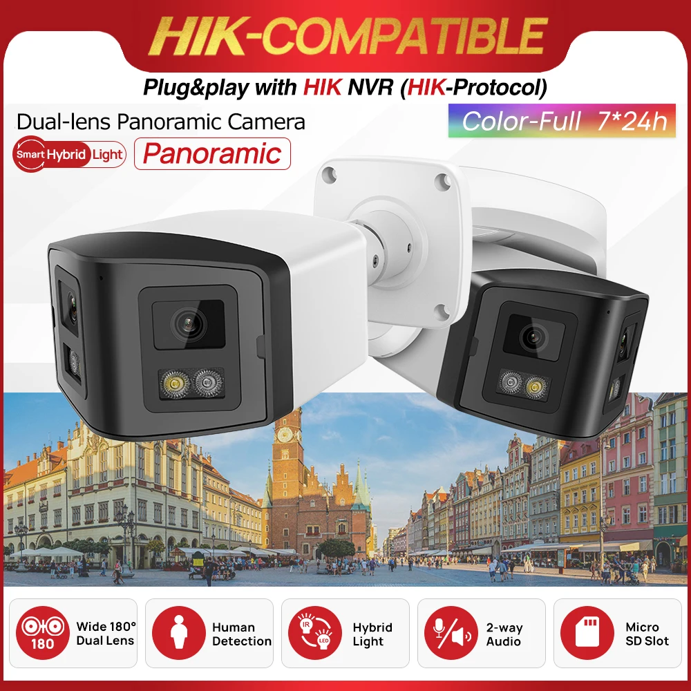 Hik vision kompatible 4mp Dual Light Panorama kamera poe ir eingebaut in Mikrofon Lautsprecher menschliche Erkennung Farbe Nachtsicht überwachung Image