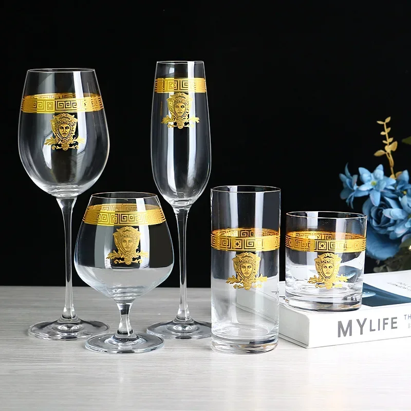 Goldener l Kristall becher phnom penh Rotwein glas Licht Luxus Whisky glas europäisches Weinglas Set Image