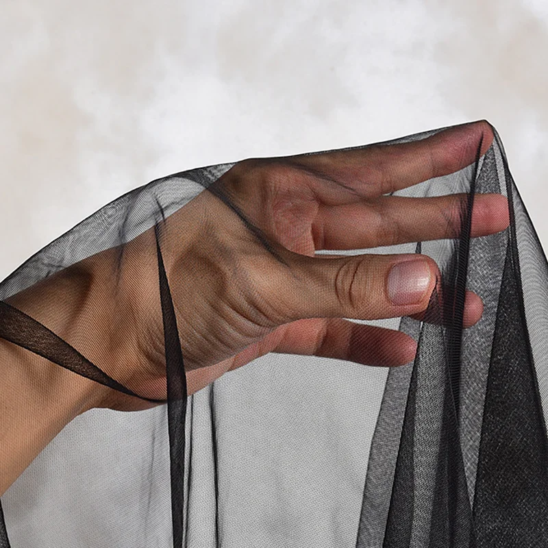 Schwarz Super Through, 160 cm breit, superweiche Gaze, DIY-Hochzeitskleid, Schleier, Vorhang, Petticoat, Tutu, dekoratives Tuch Image