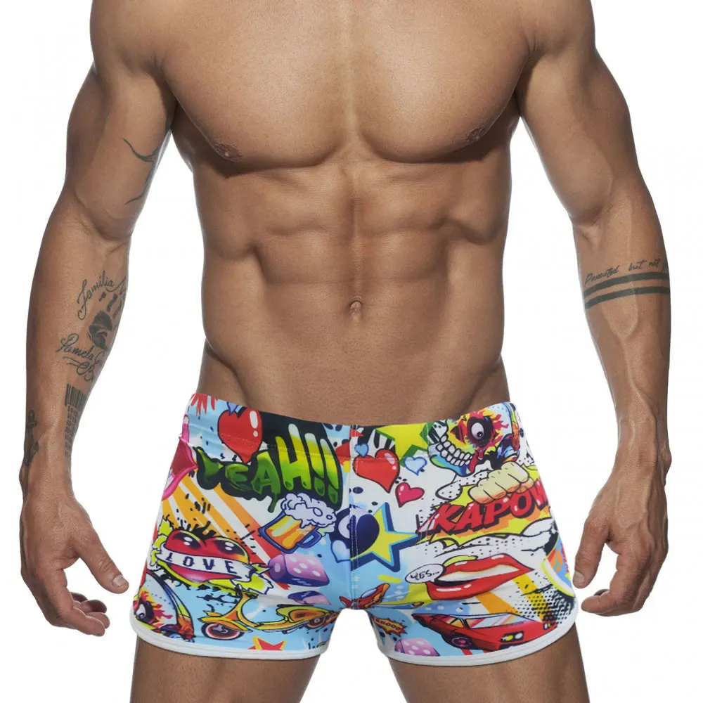 Marke Herren Badeanzug Solide Sommer Gepolsterte Push-Up Schwimmen tragen männer Briefs Karton Badeanzug Männlichen Sport Strand Surfen bademode Image