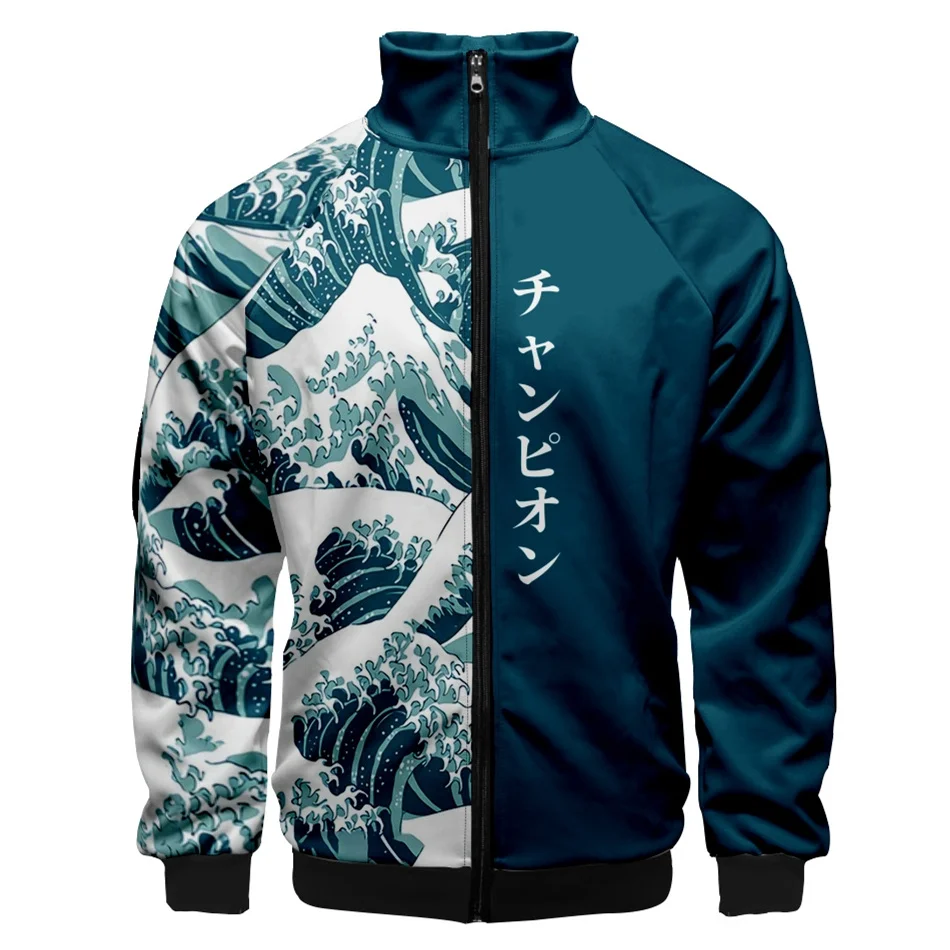 Mäntel Kanagawa Wave Anime Hoodie Cosplay Kostüm Männer Jungen Jacke Sweatshirts Image