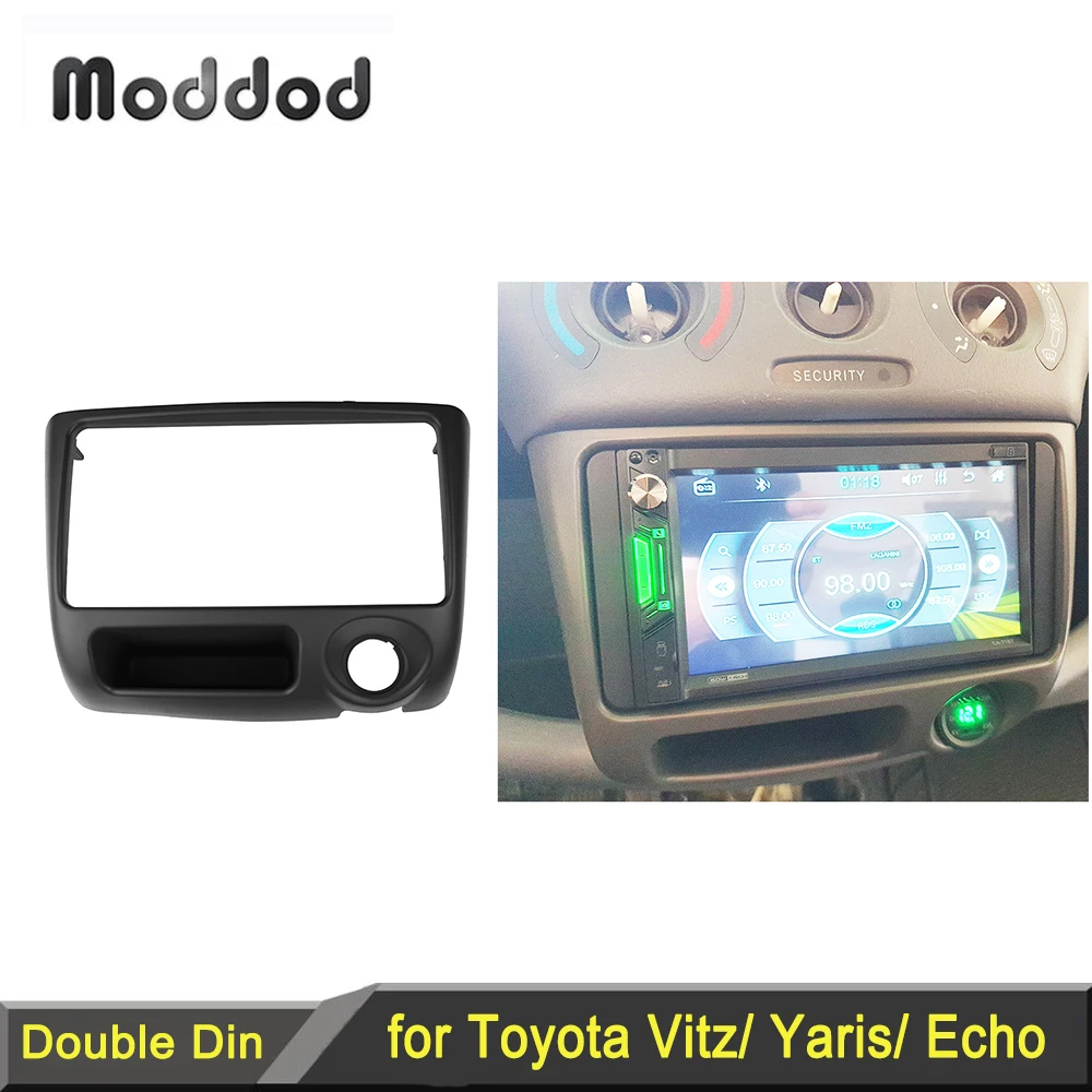 Auto Radio Fascia Fit für Toyota Vitz Yaris für Echo 1999-2005 Dash Kit Stereo DVD Player Installieren Surround trim Panel Rahmen Lünette