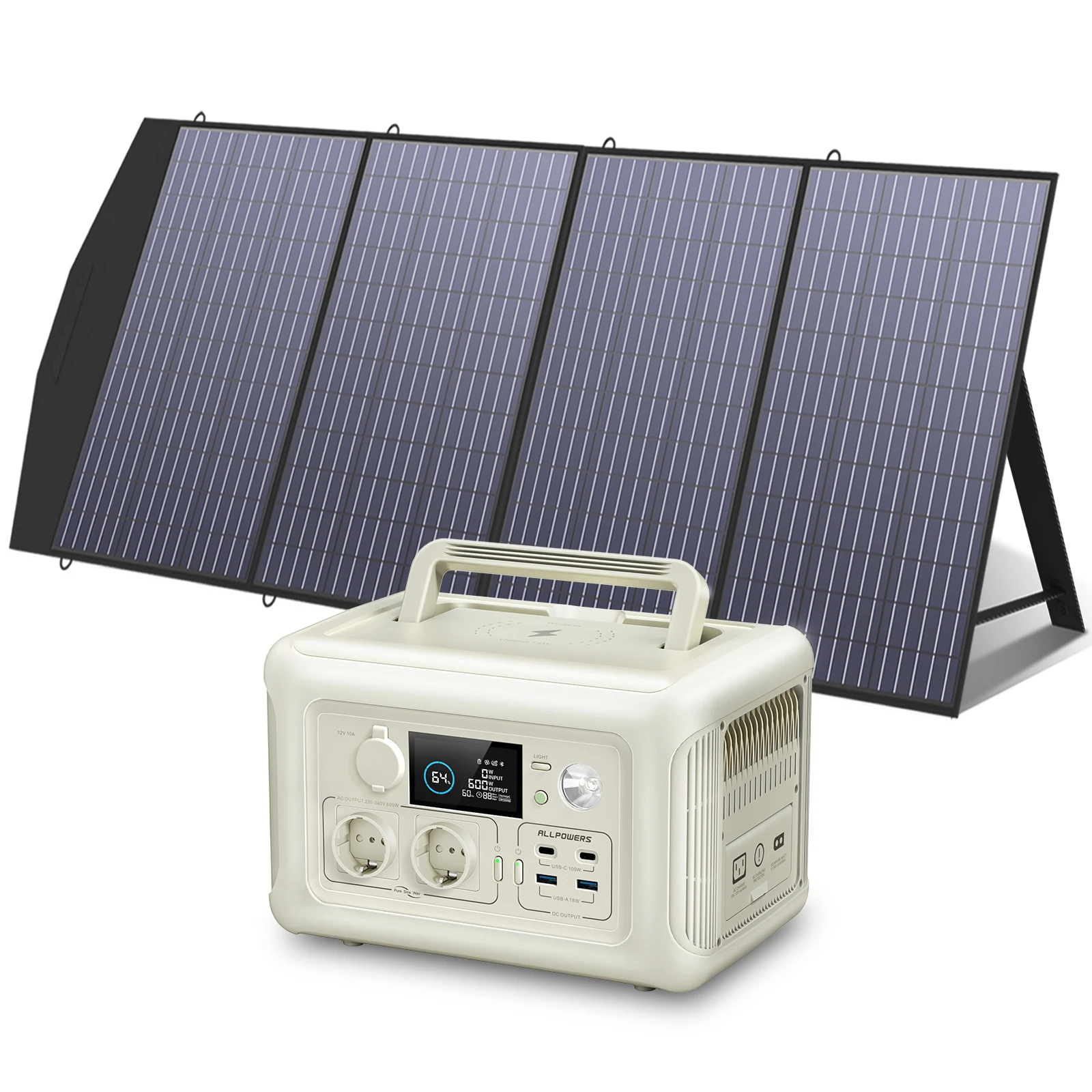 All powers Solar panel Kit 140W 200W 600W tragbares Solar ladegerät mit tragbarem Kraftwerk W Lifepo4 Batterie generator Ups Image