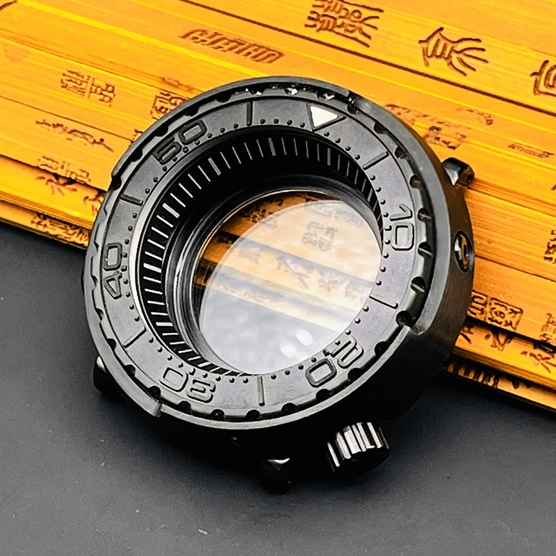 Matte Schwarz NH35 Thunfisch Uhr Fall fit für NH35 NH36 4R Bewegung Sapphire Kristall Glas 30ATM Wasserdichte Seiko Konserven Ersetzen fall Image