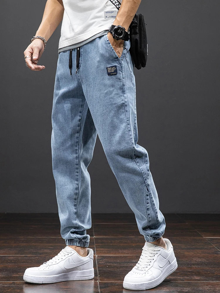 Frühling Sommer Schwarz Blau Cargo Jeans Männer Streetwear Denim Jogger Hosen Männer Baggy Harem Jean Hosen Plus Größe