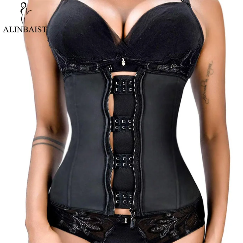 Latex Gummi Taille Trainer Body Shaper Frauen Haken Zipper Bustiers Taille Cincher Tops Abnehmen Shapewear Gürtel Schlanken Gürtel Image